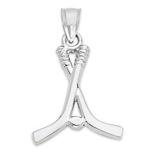 925 Sterling Silver Hockey Sticks Pendant – Sports Jewelry for Athletes & Fans